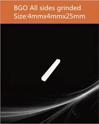 BGO Scintillator, BGO Scintillation Crystal, Bismuth Germanate Scintillation Crystal, 4x4x25mm all sides ground